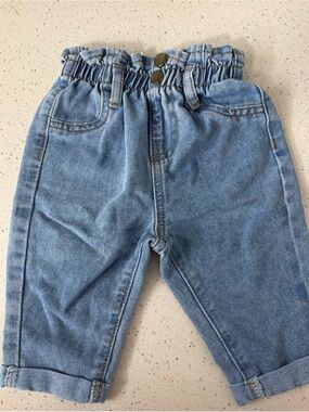 Light Wash Kids Denim Paperbag Waist Jeans — NEVER USED
